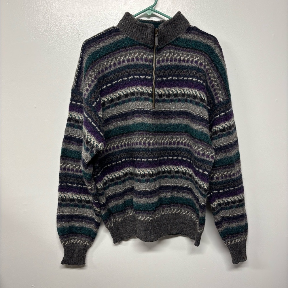 Vintage 90s REI Wool Blend Half Zip Pullover Knit Sweater Size XL